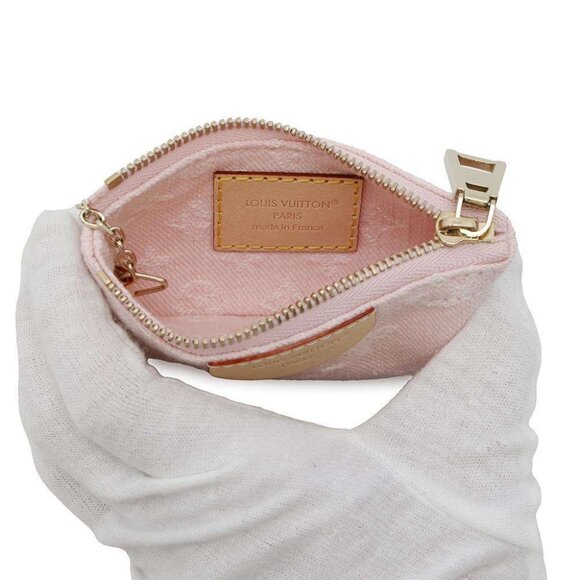 LOUIS VUITTON Pochette Cles Monogram Denim Washed Pink - Picture 4 of 4